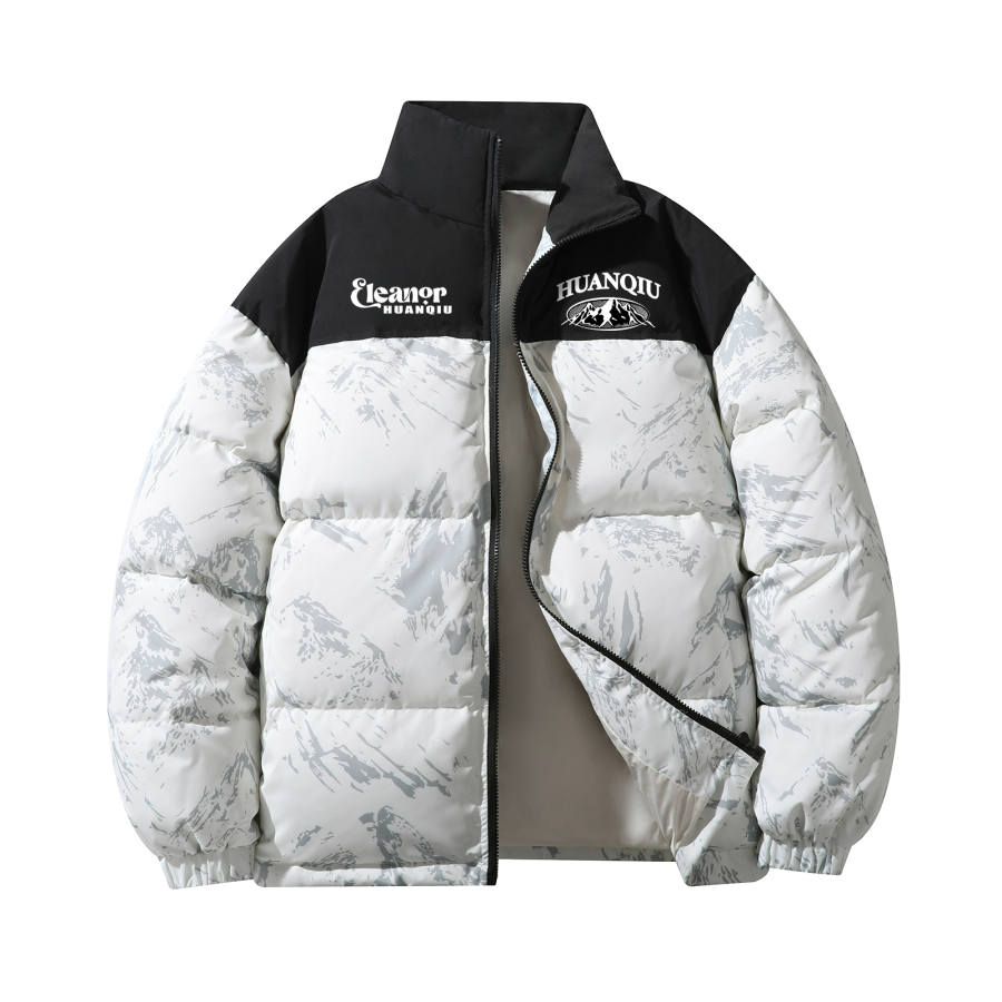 HUANQIU Down Jackets Unisex Stand Collar Thickened Puffer Jacket