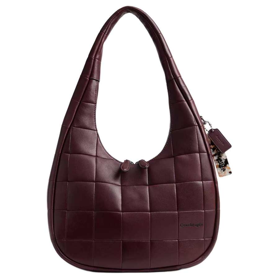 Coachtopia Leather Shoulder Bag, Handbag Large Women's Merlot Wine Red