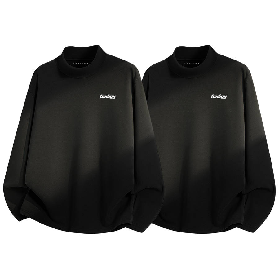 Tonlion T Shirts Unisex Half Turtleneck Moderate Straight Fit