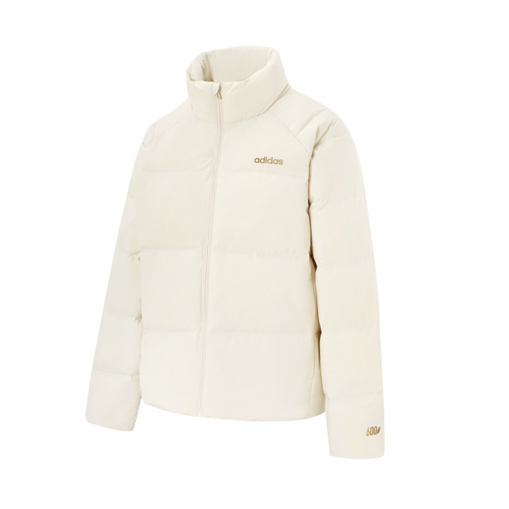 Adidas Adidas Down Jackets Women's Ecru Stand Collar Thickened