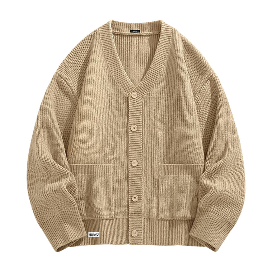 MINISO Knitwear Unisex V Neck Moderate Cardigan