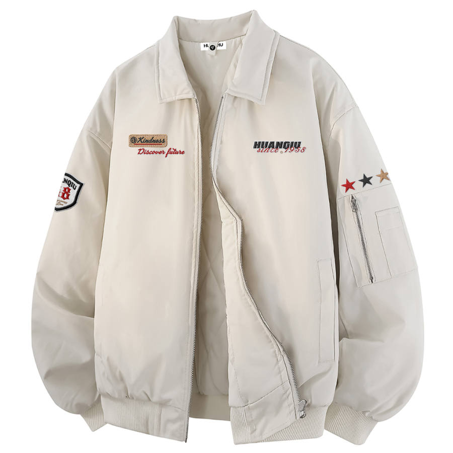 HUANQIU Jackets Unisex Lapel Thickened