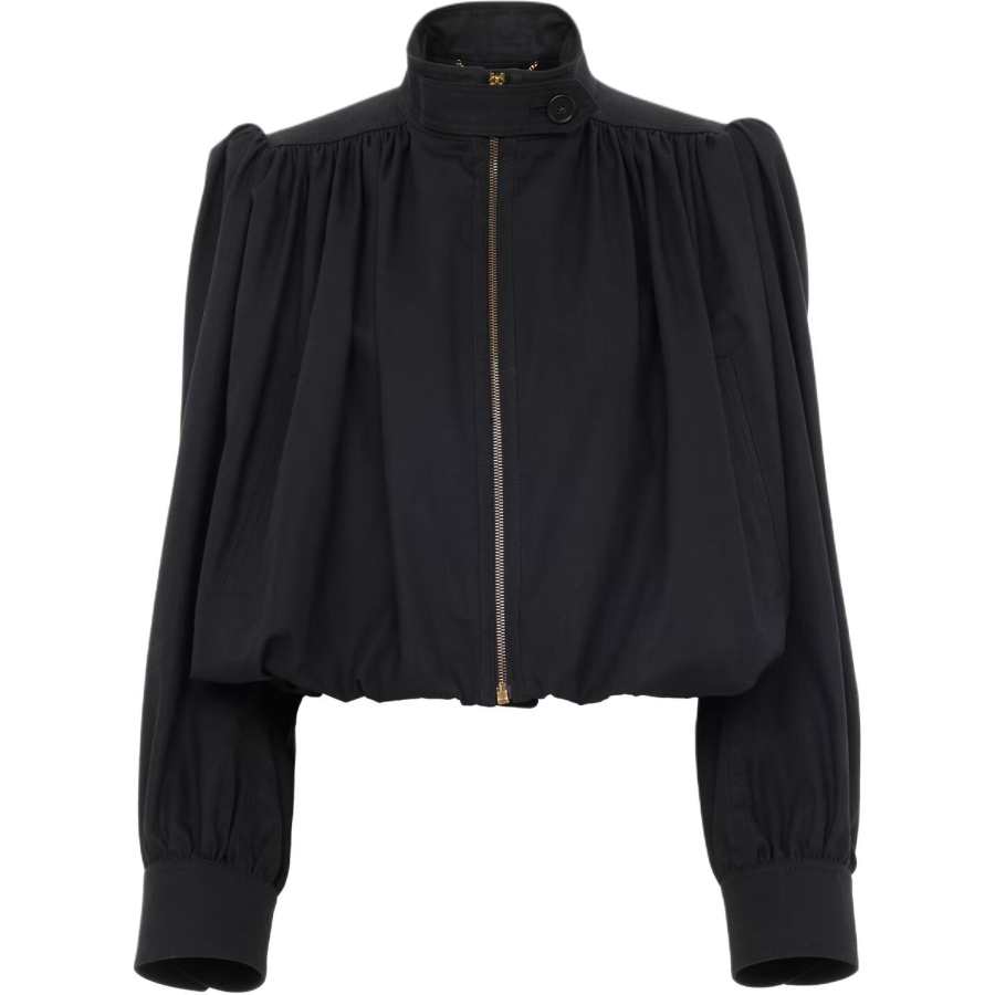 Chloé Chloé Gathered Zip-Up Cropped Jacket