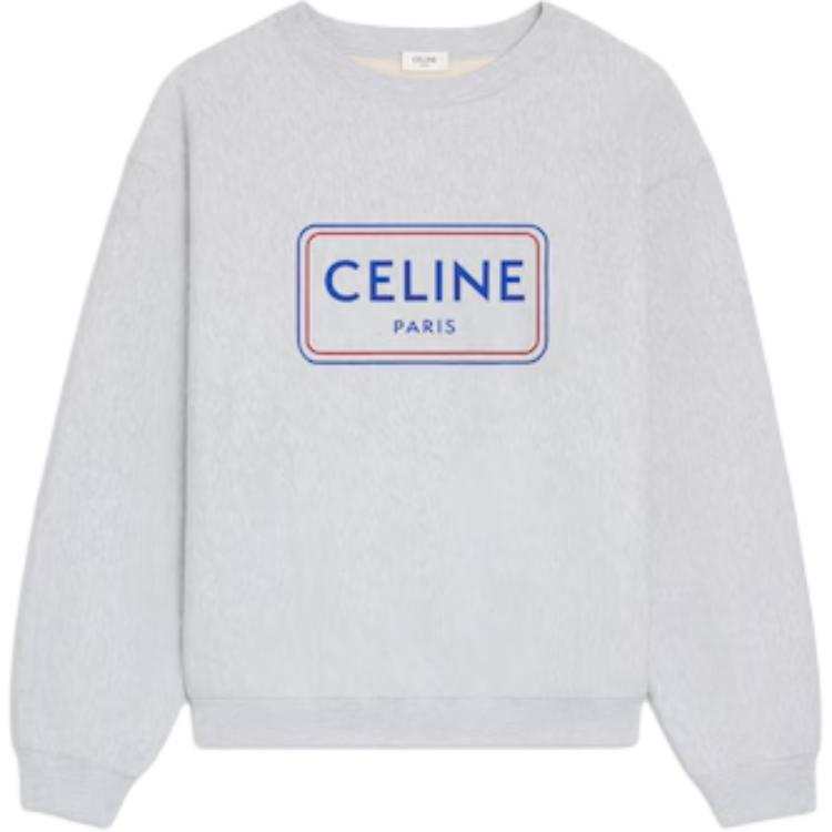 CELINE CELINE Sweatshirts Women's Light Gray Crew Neck Moderate Regular