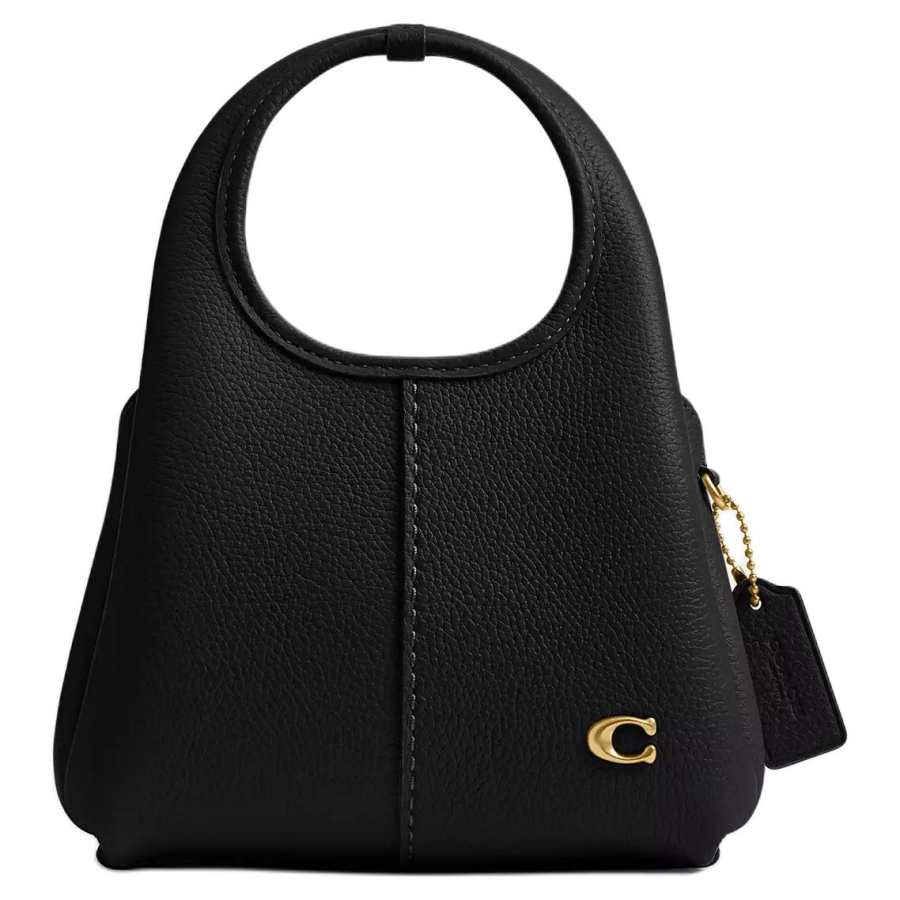 COACH Lana Polished Pebble Leather Handbag Small Women's Black