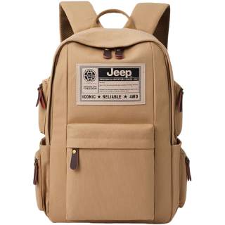 Jeep Canvas Backpack Unisex Khaki