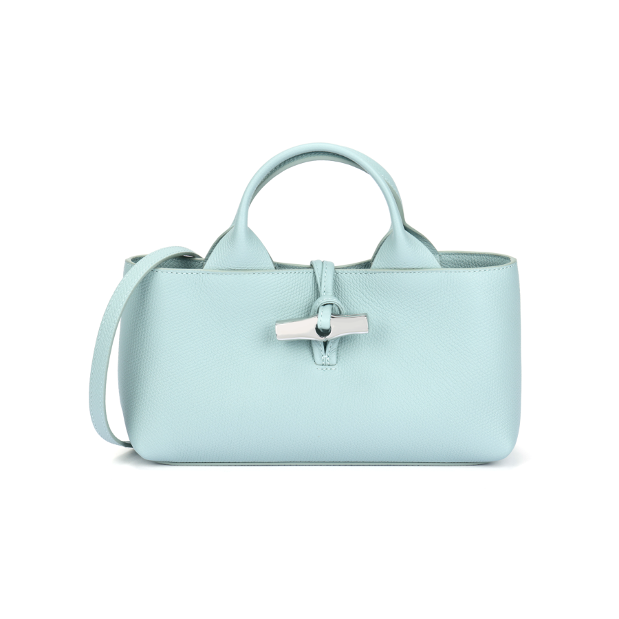 LONGCHAMP Le Roseau Cow Leather Shoulder Bag, Crossbody Bag, Handbag Small Women's Celadon