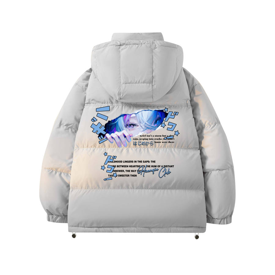 HUANQIU Down Jackets Unisex Hooded Thickened Puffer Jacket
