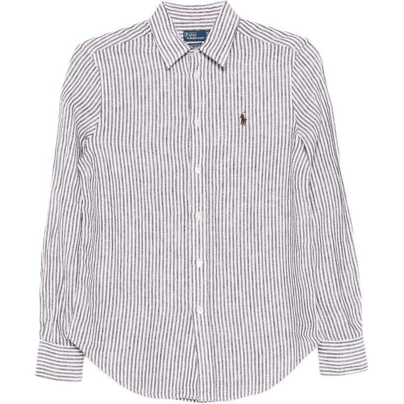 Polo Ralph Lauren Shirt Classic Version Women's Dark Brown & White