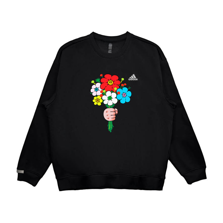 Adidas Adidas LABEL Sweatshirts Unisex Black Crew Neck Moderate Regular