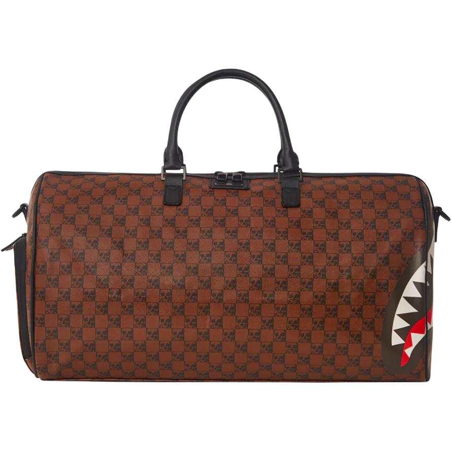 SPRAYGROUND 35L Vegan Leather Waterproof Fabric Travel Bag Unisex Brown