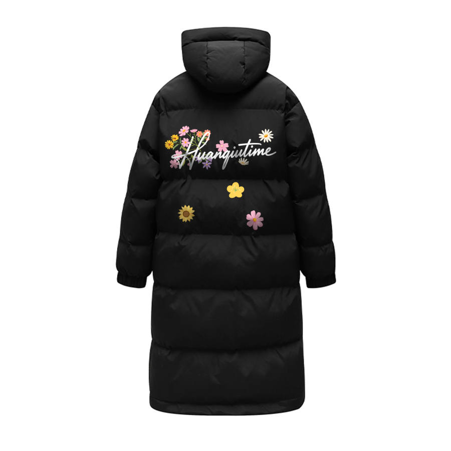 HUANQIU Puffer Jackets Unisex Hooded Thickened Padded Puffer Jacket