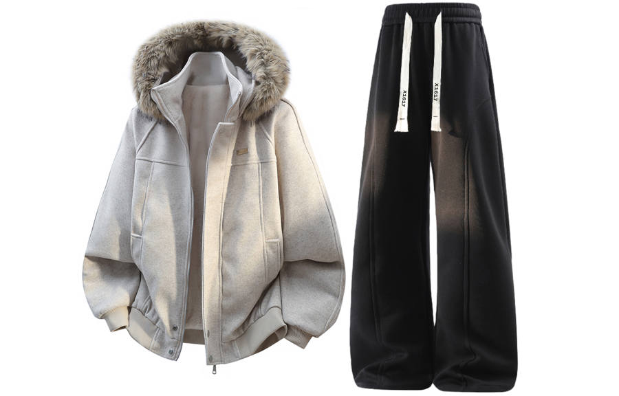 X1617 Casual Sportswear Unisex Hooded Thickened And Fleece Lined