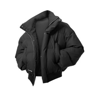 HUANQIU Puffer Jackets Unisex Stand Collar Thickened Padded Puffer Jacket