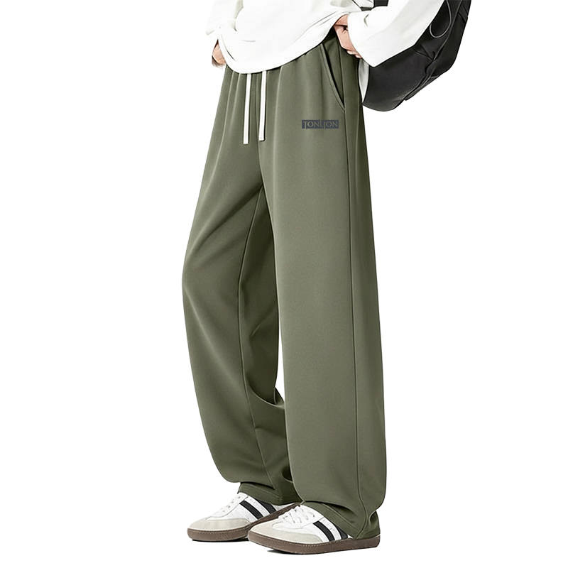 Tonlion Casual Pants Men's Moderate Straight Fit Pants