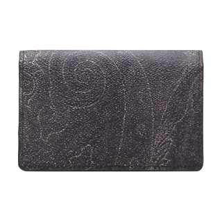 ETRO Leather Card Holder, Coin Purse, Wallet Men's Black