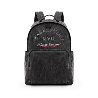 MYD Cotton Laptop Backpack Unisex Denim Black