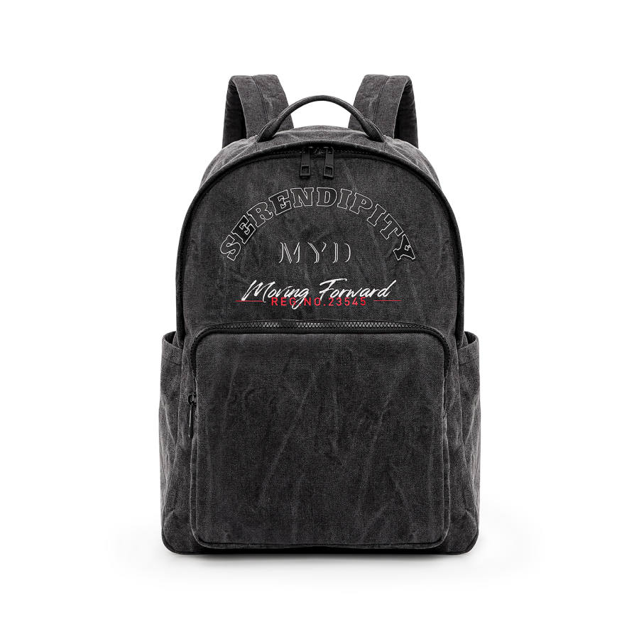MYD MYD Cotton Laptop Backpack Unisex Denim Black