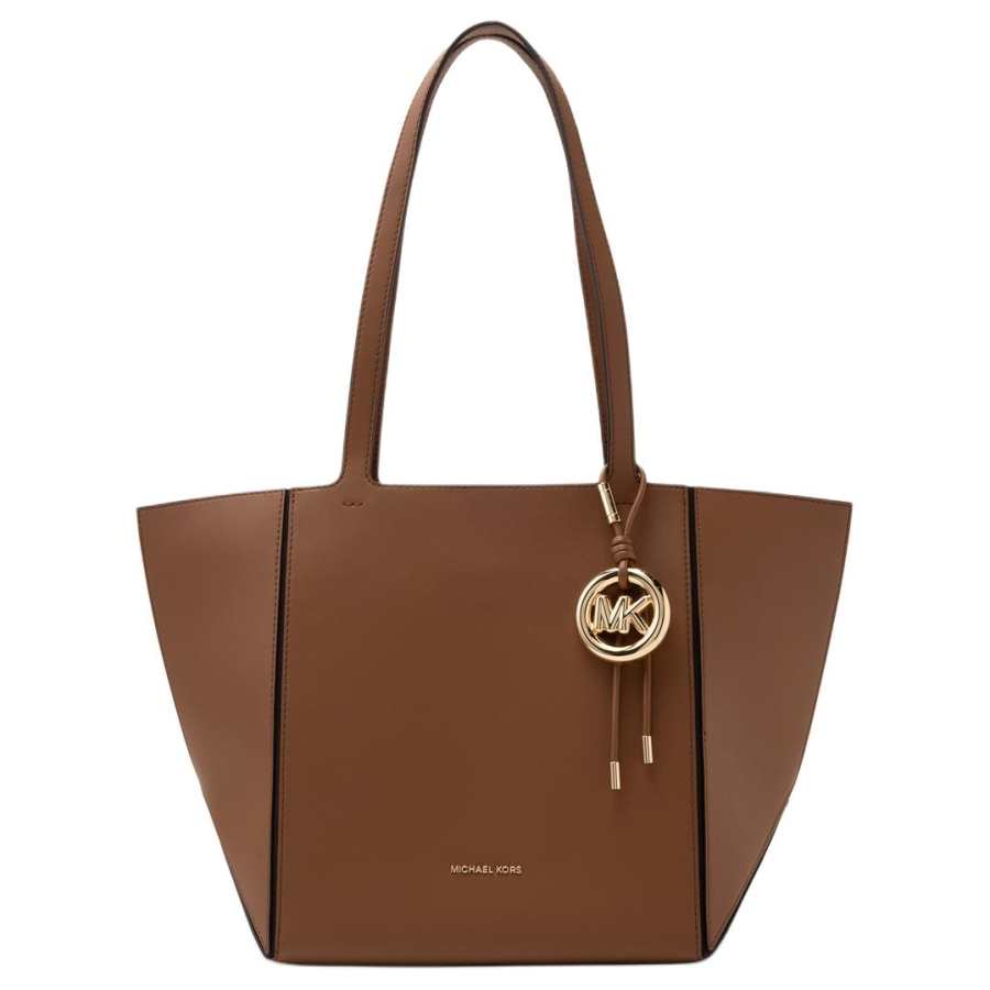 MICHAEL KORS Jordi Cow Leather Shoulder Bag Medium Women's Brown