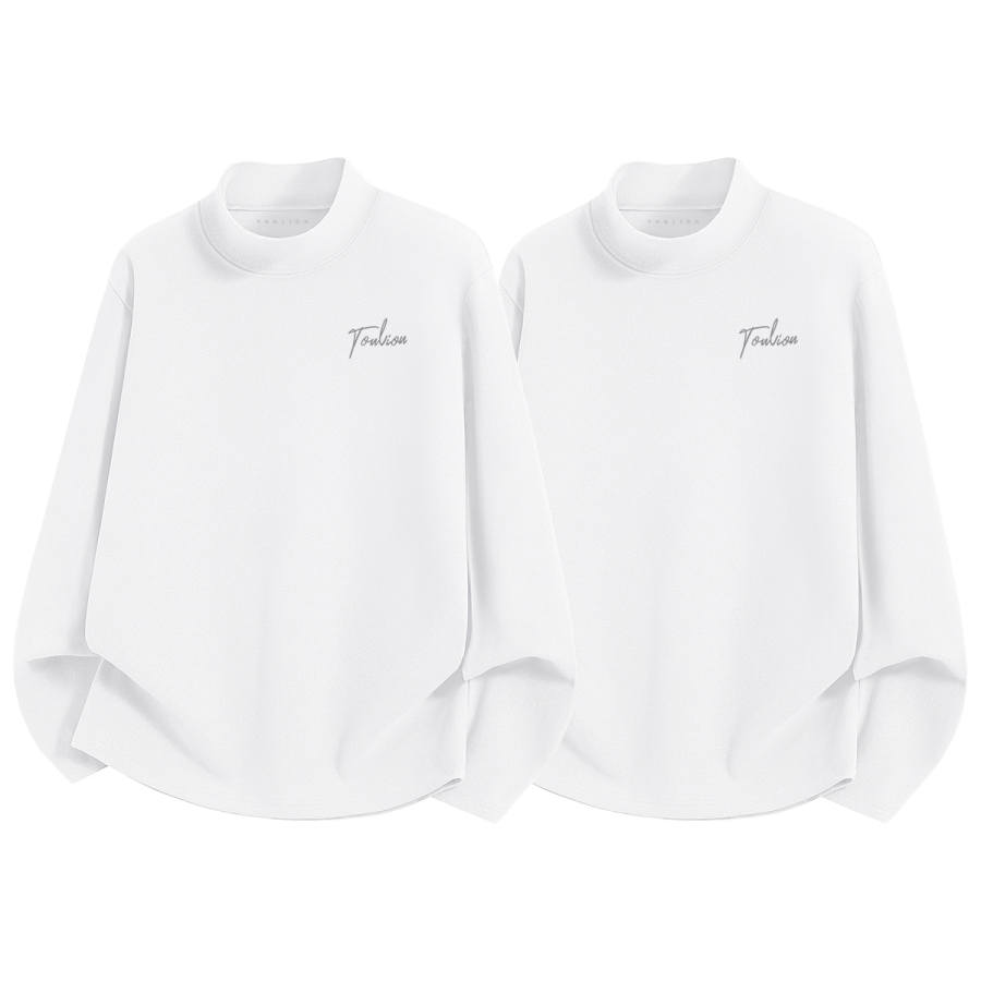 Tonlion T Shirts Unisex Half Turtleneck Moderate Straight Fit