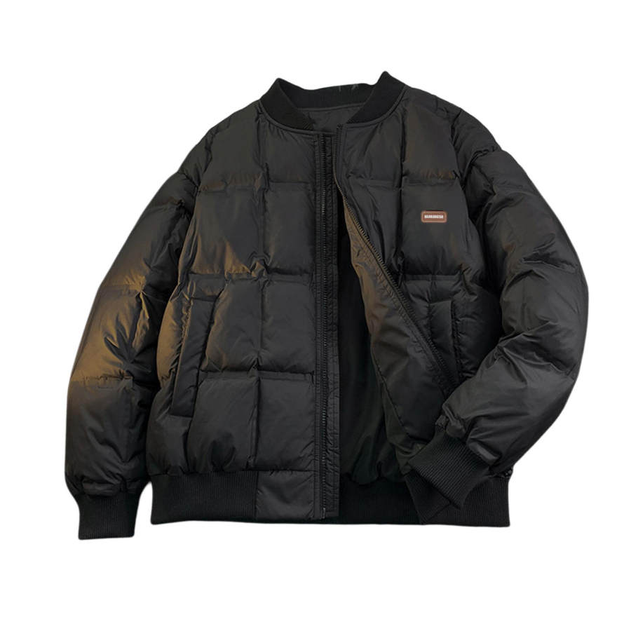 WARRIOR WARRIOR Puffer Jackets Unisex Baseball Collar Thickened Padded Puffer Jacket