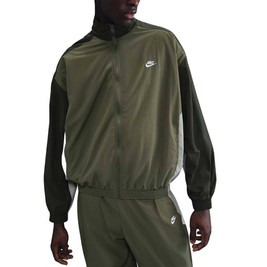 Nike Nike Club Jackets Women's Medium Olive Green/Sequoia Green/Preppy Gray/White Color Stand Collar Moderate Other
