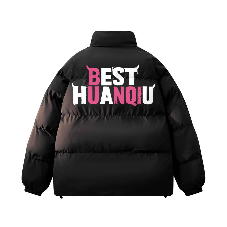HUANQIU Puffer Jackets Unisex Stand Collar Thickened Padded Puffer Jacket