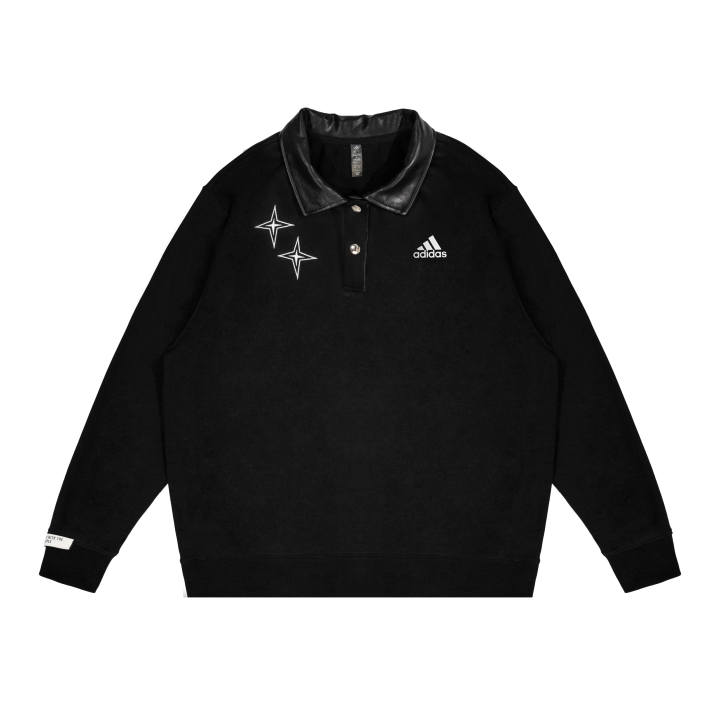 Adidas Adidas Sweatshirts Unisex Black Lapel Moderate Regular
