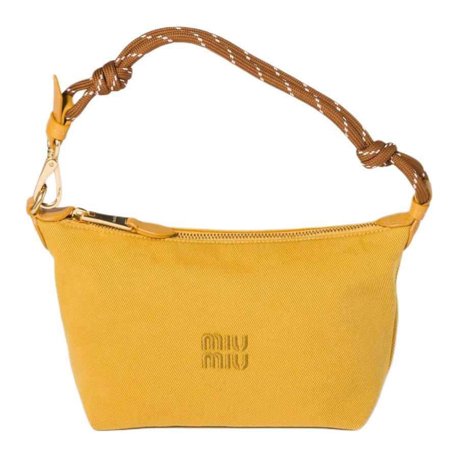 MIU MIU Cotton Handbag Women's Yellow
