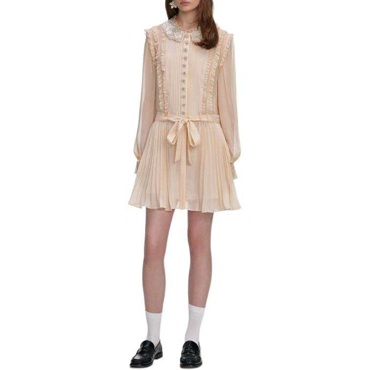 Self-portrait Pleated Georgette Mini Dress