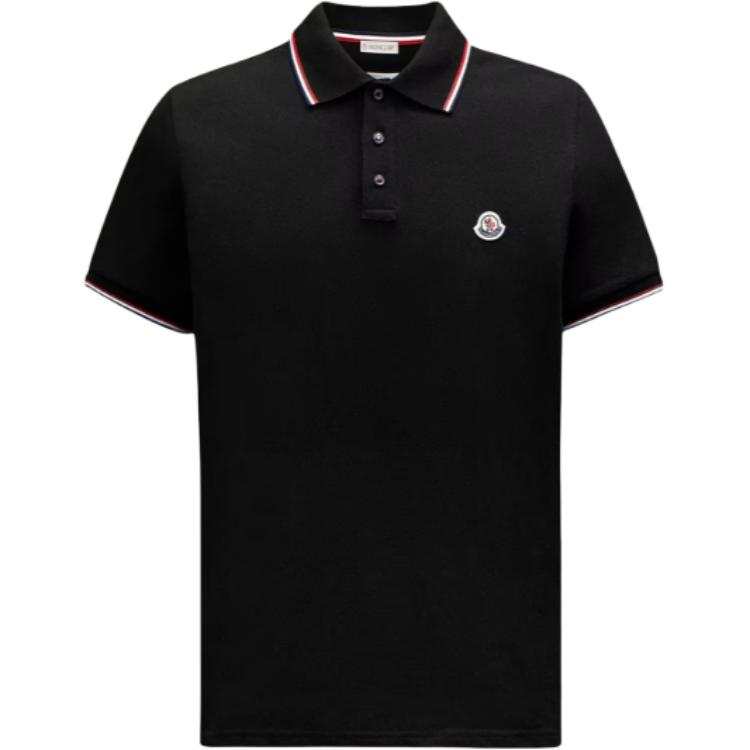 Moncler mother-of-pearl trim polo shirt