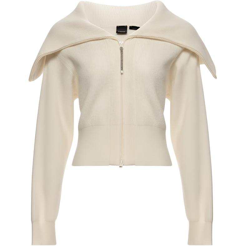 PINKO Knitwear Women's Ecru Lapel Moderate Other