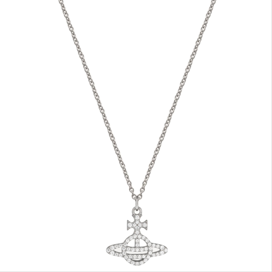 Vivienne Westwood 925 Silver Cubic Zirconia Necklace Vivienne Westwood Eco Friendly Silver Project Unisex Silver