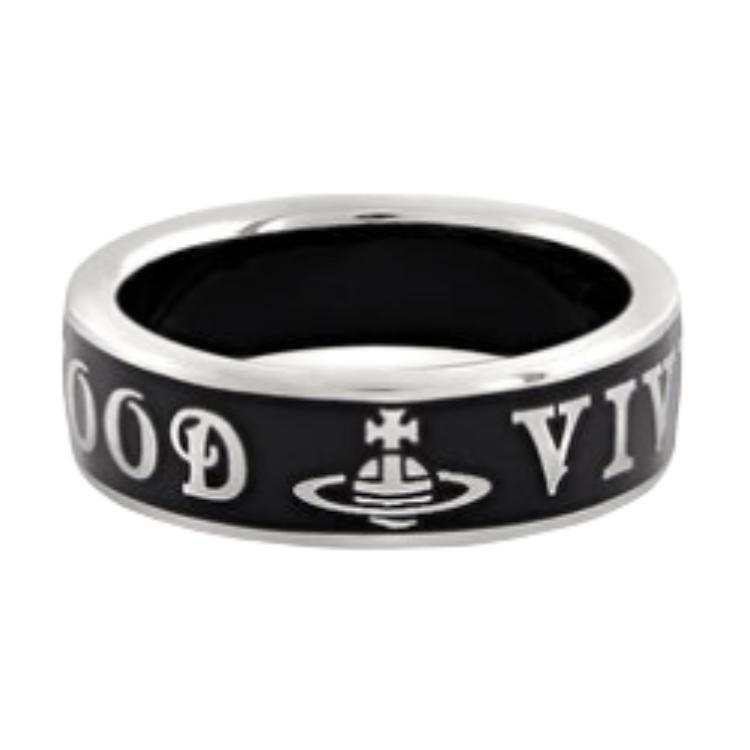 Vivienne Westwood Recycled Silver Rings Unisex Black