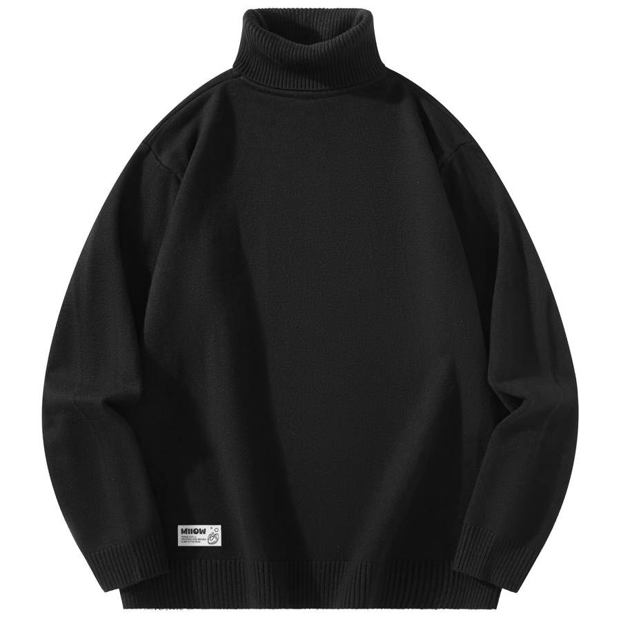 MIIOW Sweaters Unisex Turtleneck Thickened And Fleece Lined