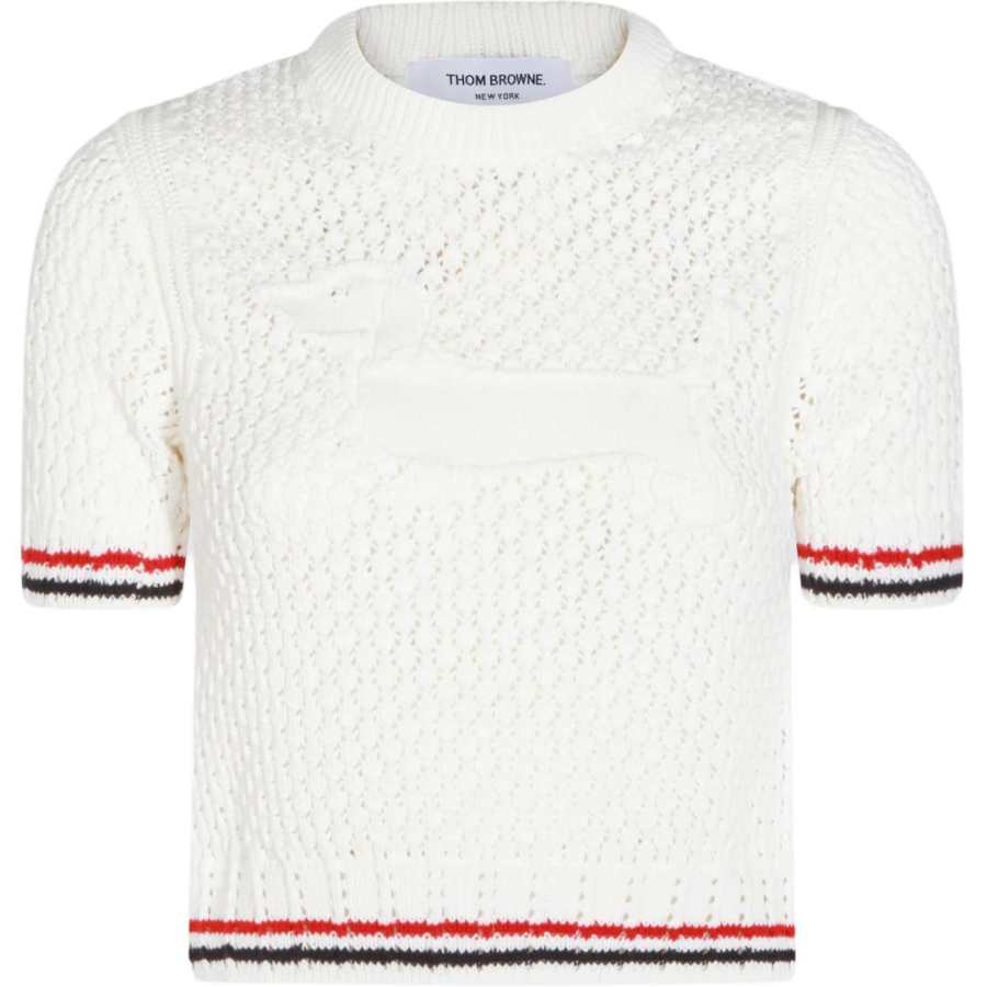 THOM BROWNE Thom Browne Hector Pointelle Knitted T-Shirt