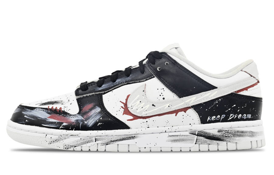Nike Nike Dunk Cushioning Abrasion Resistant Cushioning, Wear Resistant Low top Skateboard Shoes Unisex Gray Red Black