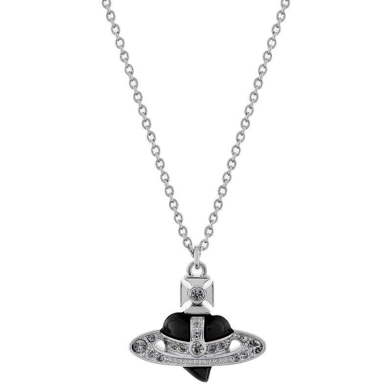 Vivienne Westwood Enamel Brass Necklaces Women's Silver/Black