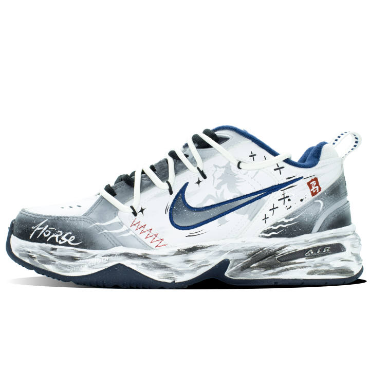 Nike Nike Air Monarch 4 Red Rope Track Low top Chunky Sneakers Unisex Silver Gray