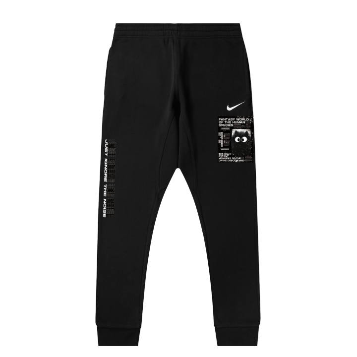 Nike Nike Fleece Lined Coal Ball Cat L Solid Color Logo Casual Elastic Cuff Knitted Sweatpants Unisex Black