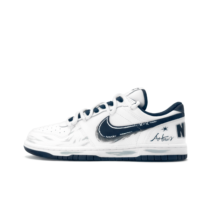 Nike Nike Big Hand Drawn Blue Tone Abrasion Resistant Abrasion Resistant Low top Skateboard Shoes Men's White Blue