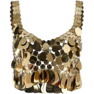 Paco Rabanne Tank Tops Women's Gold Moderate
