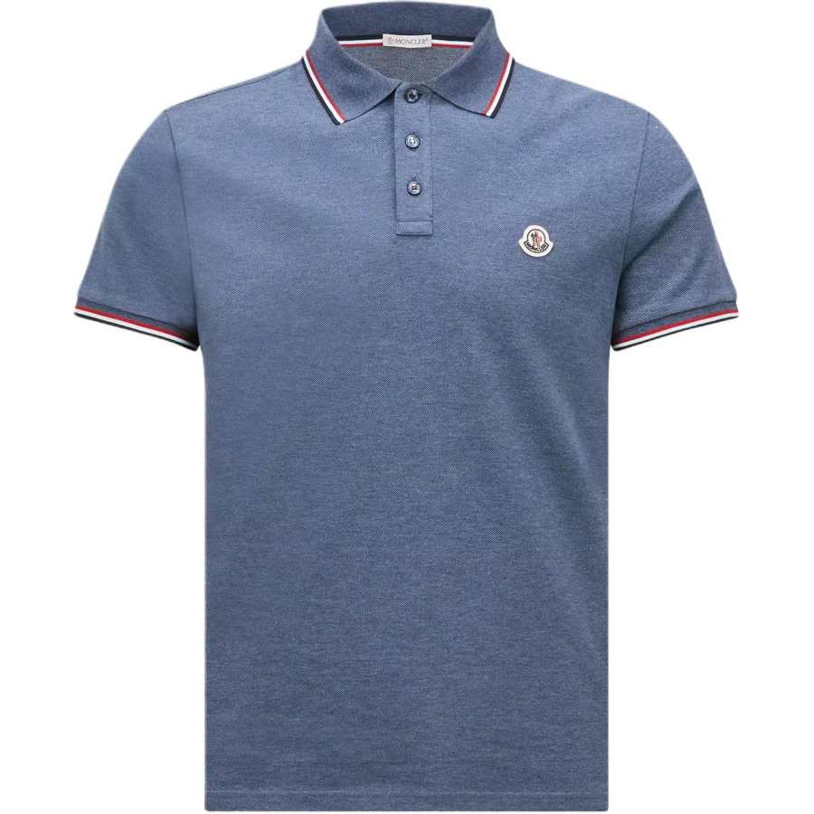 Moncler logo striped-trims polo shirt