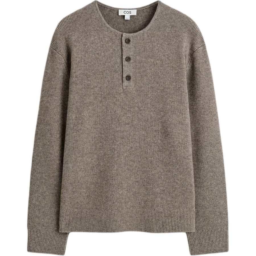 COS Knitwear Men's Beige Henry Collar Moderate Other