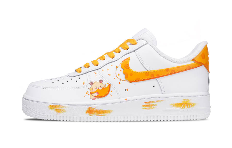 Nike Nike Air Force 1 Well, Delicious, Shark Baby Low top Skateboard Shoes Women's White Yellow