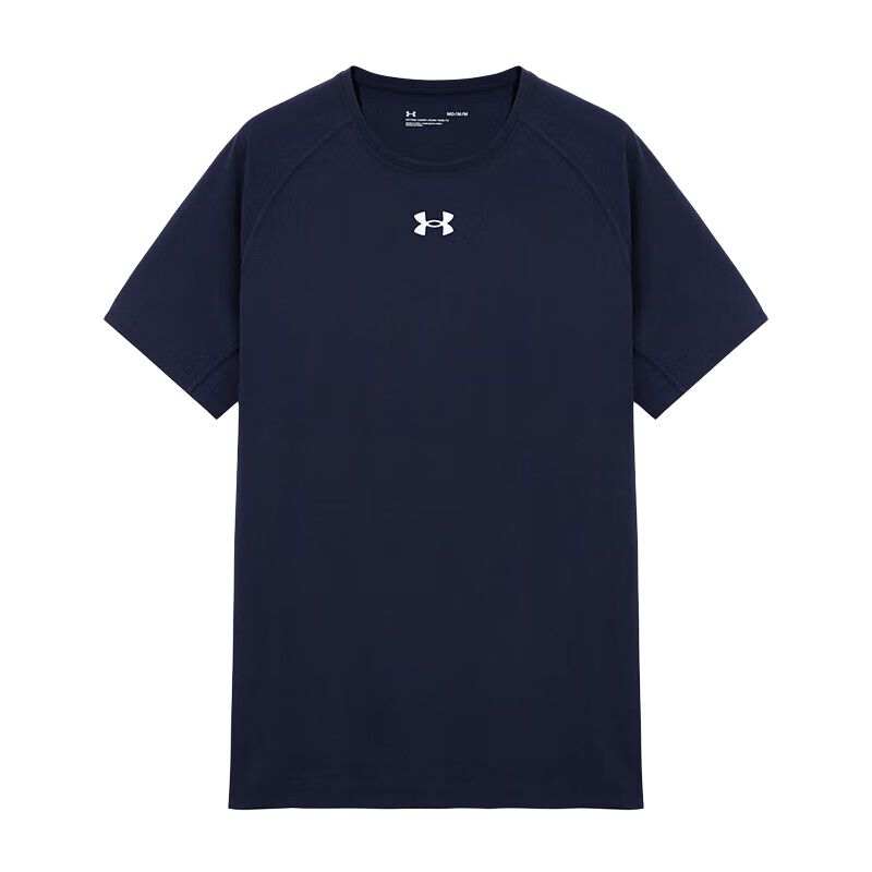 Under Armour T Shirts Men's Navy Blue Crew Neck Moderate Straight Fit