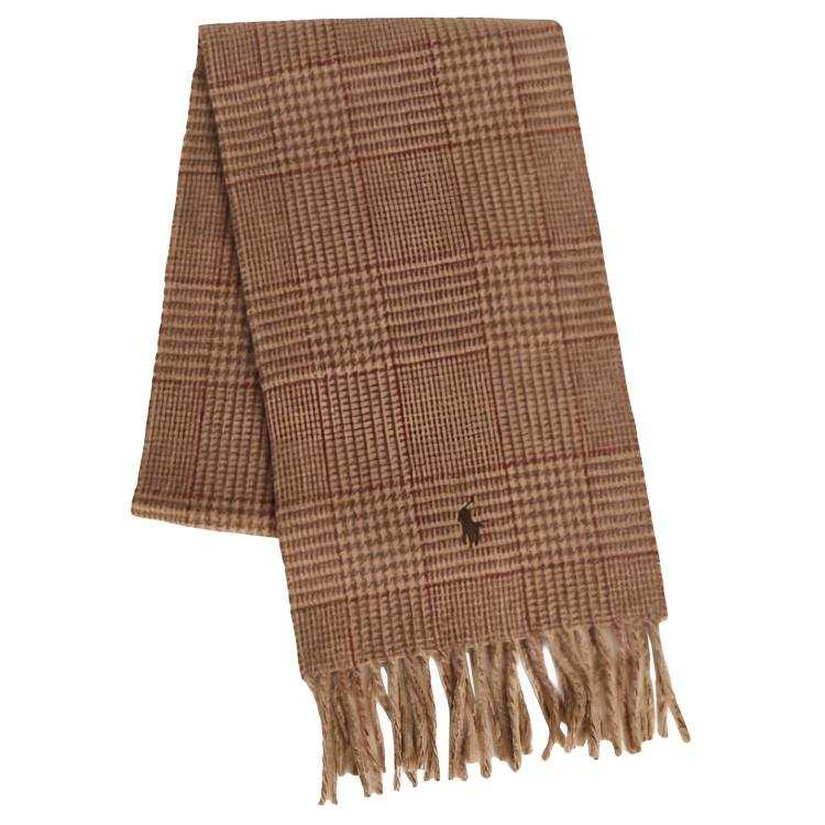 Polo Ralph Lauren Recycled Wool Knit Scarves Unisex Camel