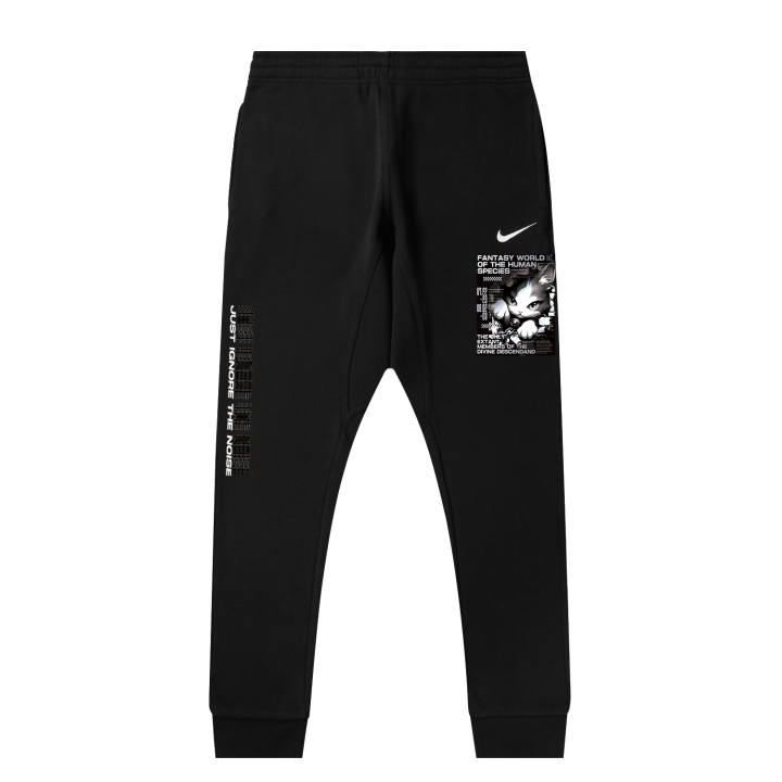 Nike Nike Fleece Lined Wall Breaking Cat L Solid Color Logo Casual Elastic Cuff Knitted Sweatpants Unisex Black