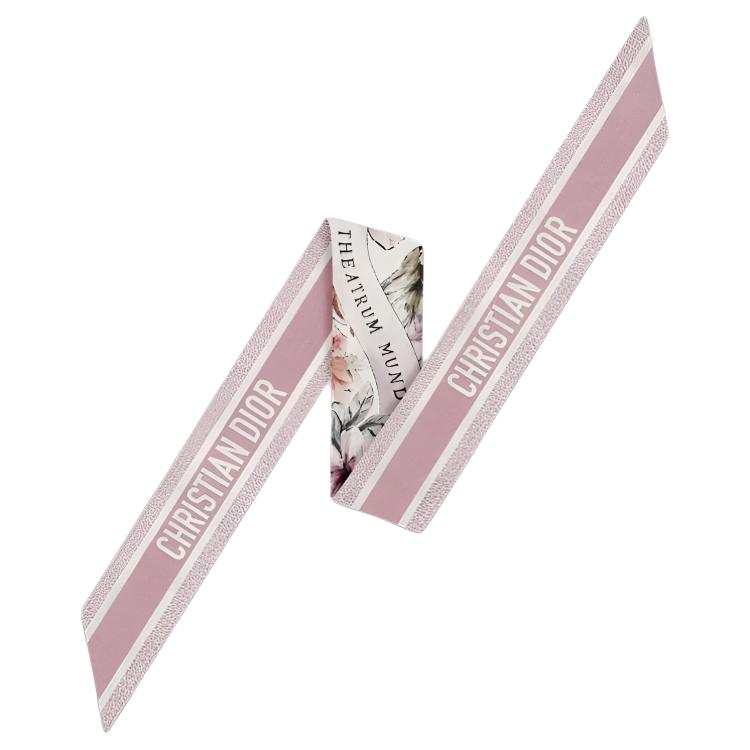 DIOR Silk Twill Scarves Women's White/Purple