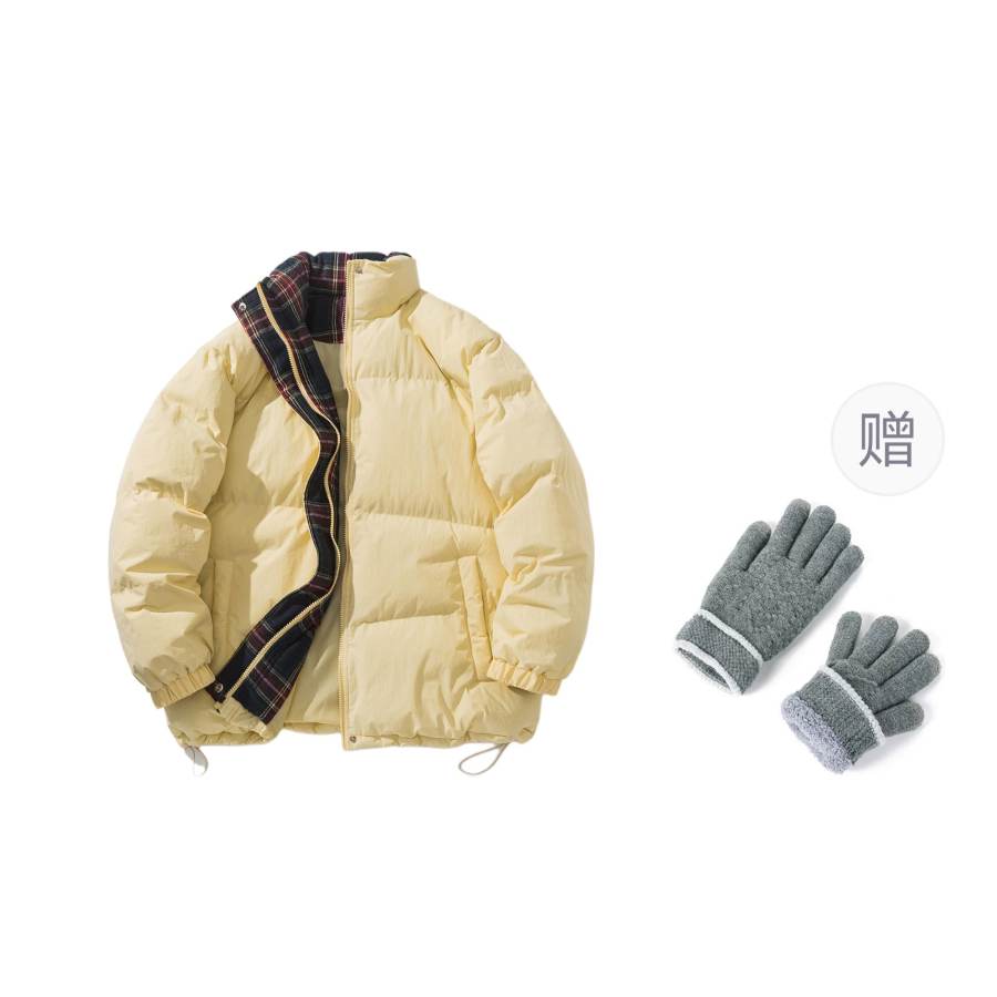 WARRIOR WARRIOR Puffer Jackets Unisex Stand Collar Thickened Padded Puffer Jacket